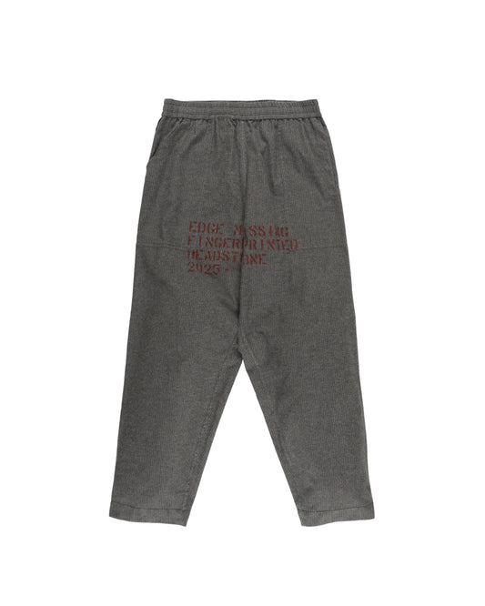 HAND-STENCILED NIGHT PANTS STRIPE CHARCOAL