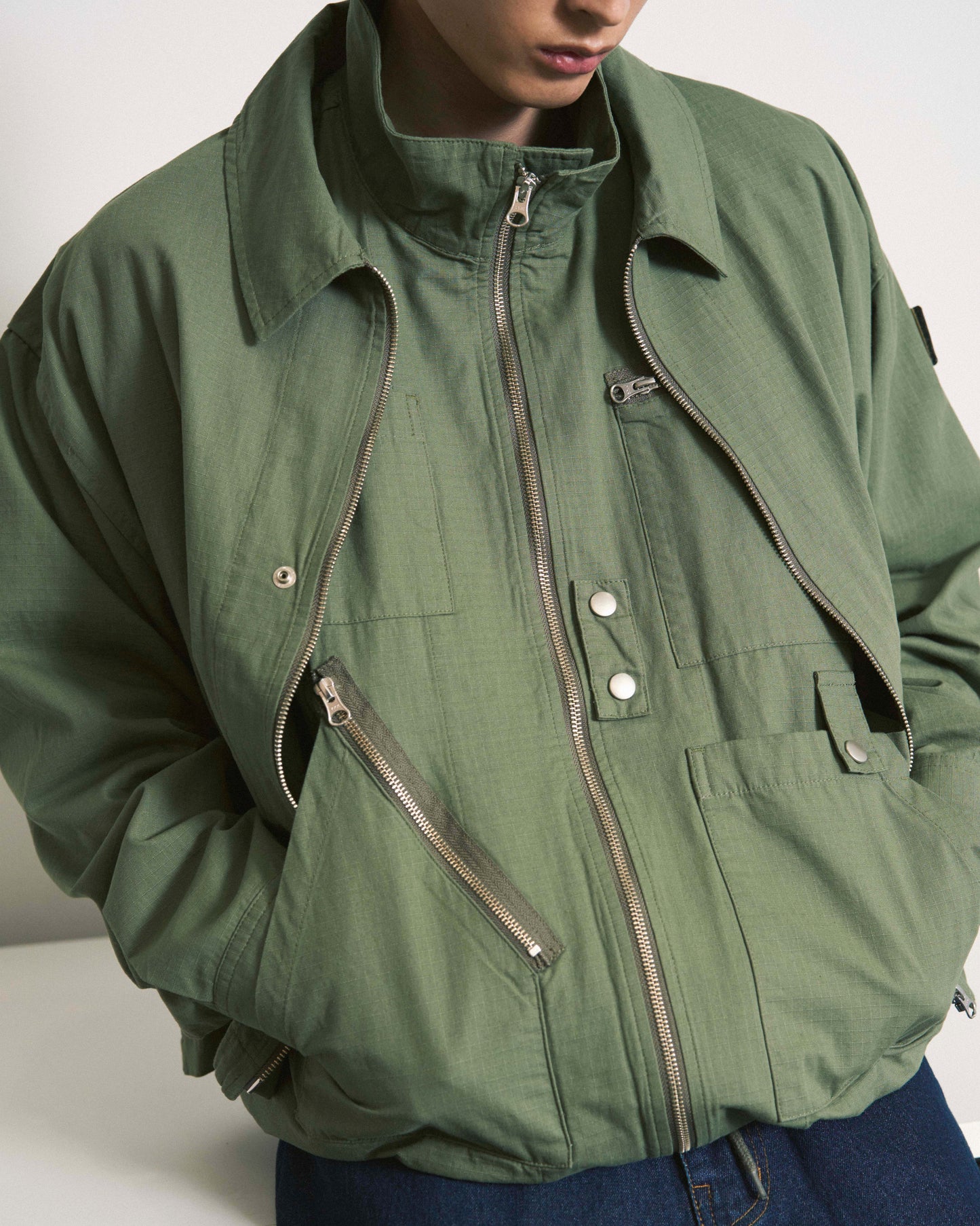 DOUBLE ZIP RIPSTOP JACKET OLIVE DRAB