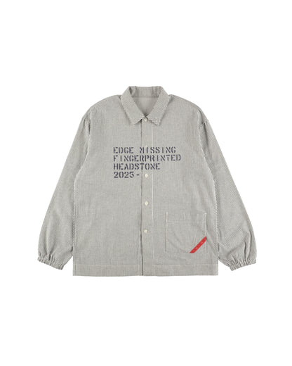 HAND-STENCILED NIGHT SHIRT STRIPE OFF WHITE
