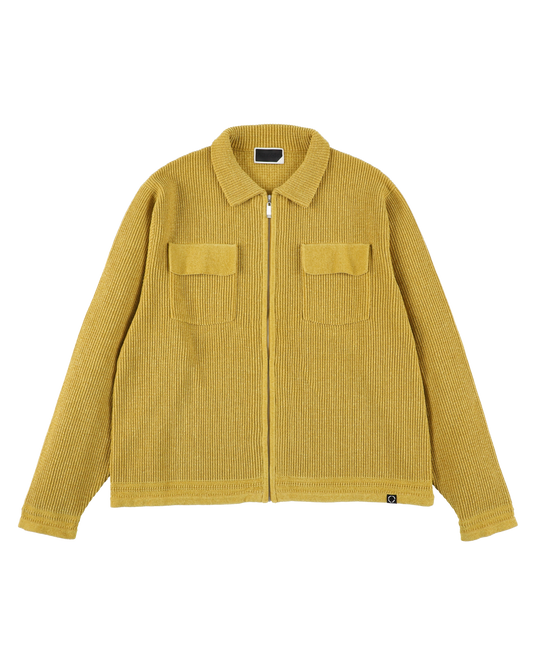 CORDY KNIT JACKET MUSTARD