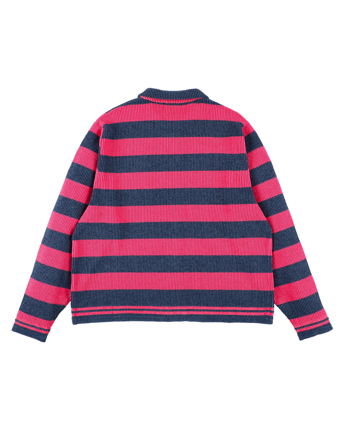 CORDY KNIT JACKET STRIPE PINK × NAVY