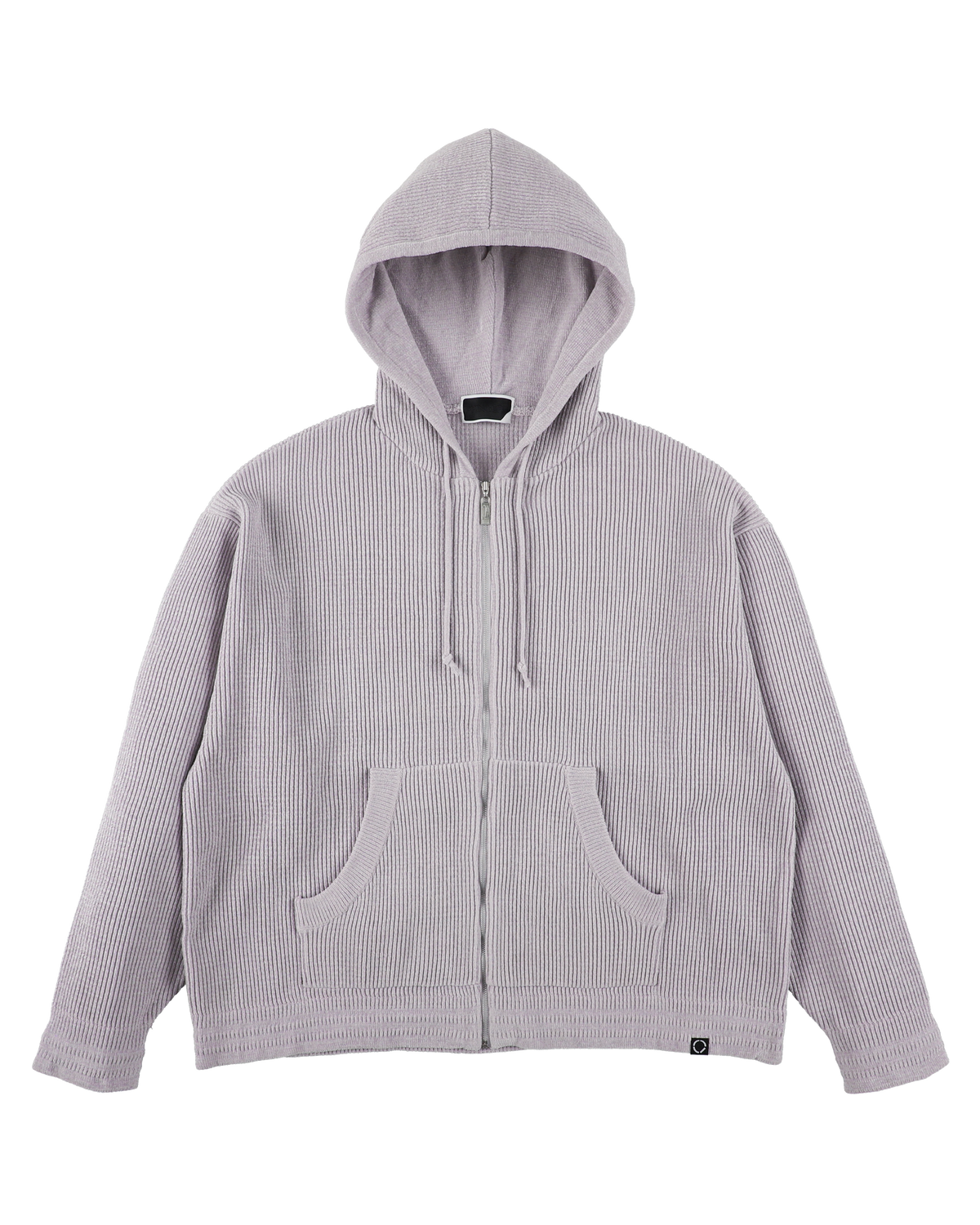 CORDY KNIT ZIP HOODIE LIGHT GRAY