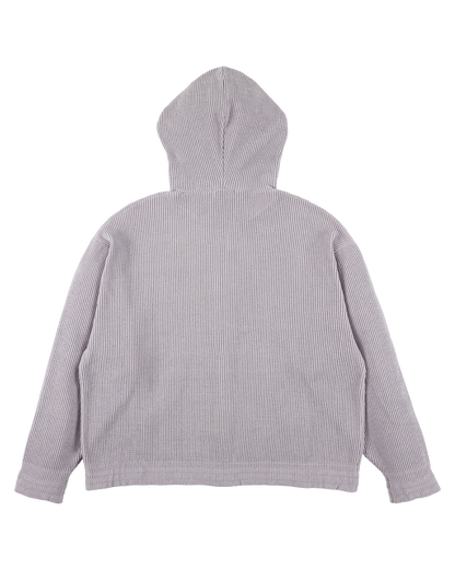 CORDY KNIT ZIP HOODIE LIGHT GRAY
