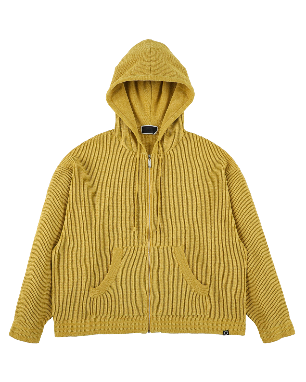 CORDY KNIT ZIP HOODIE MUSTARD