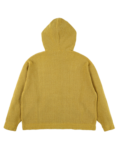 CORDY KNIT ZIP HOODIE MUSTARD