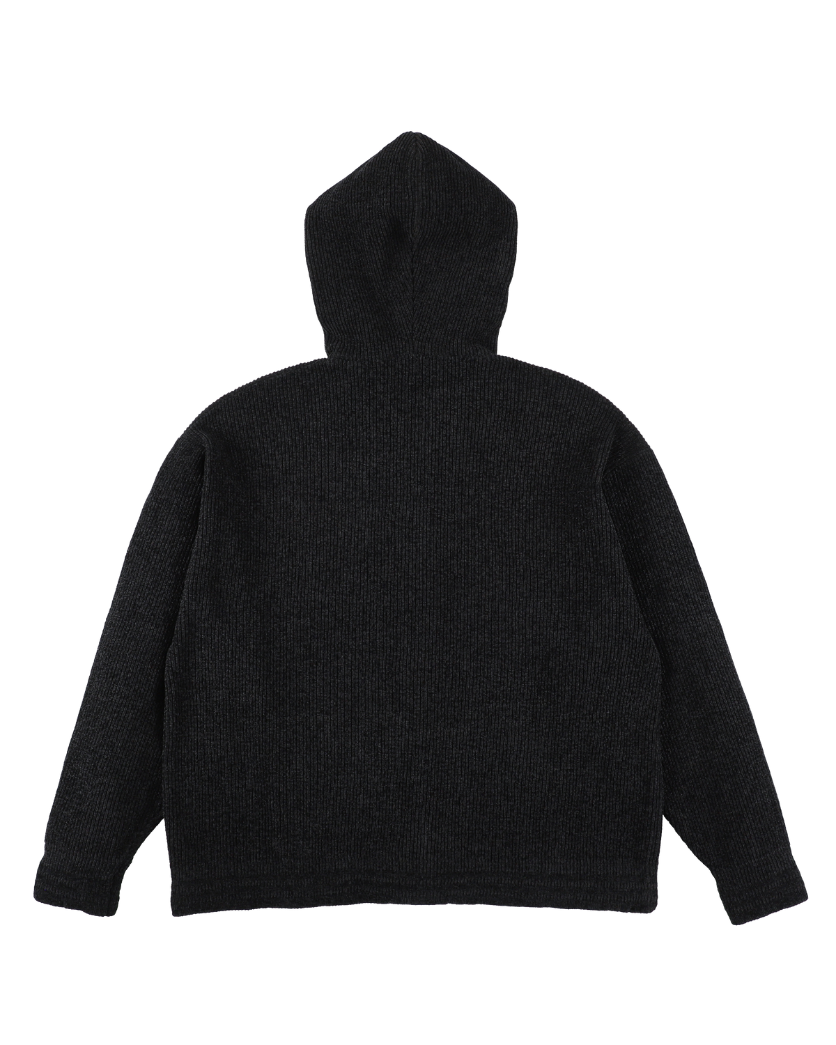 CORDY KNIT ZIP HOODIE BLACK