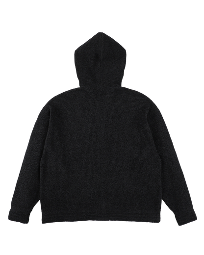 CORDY KNIT ZIP HOODIE BLACK