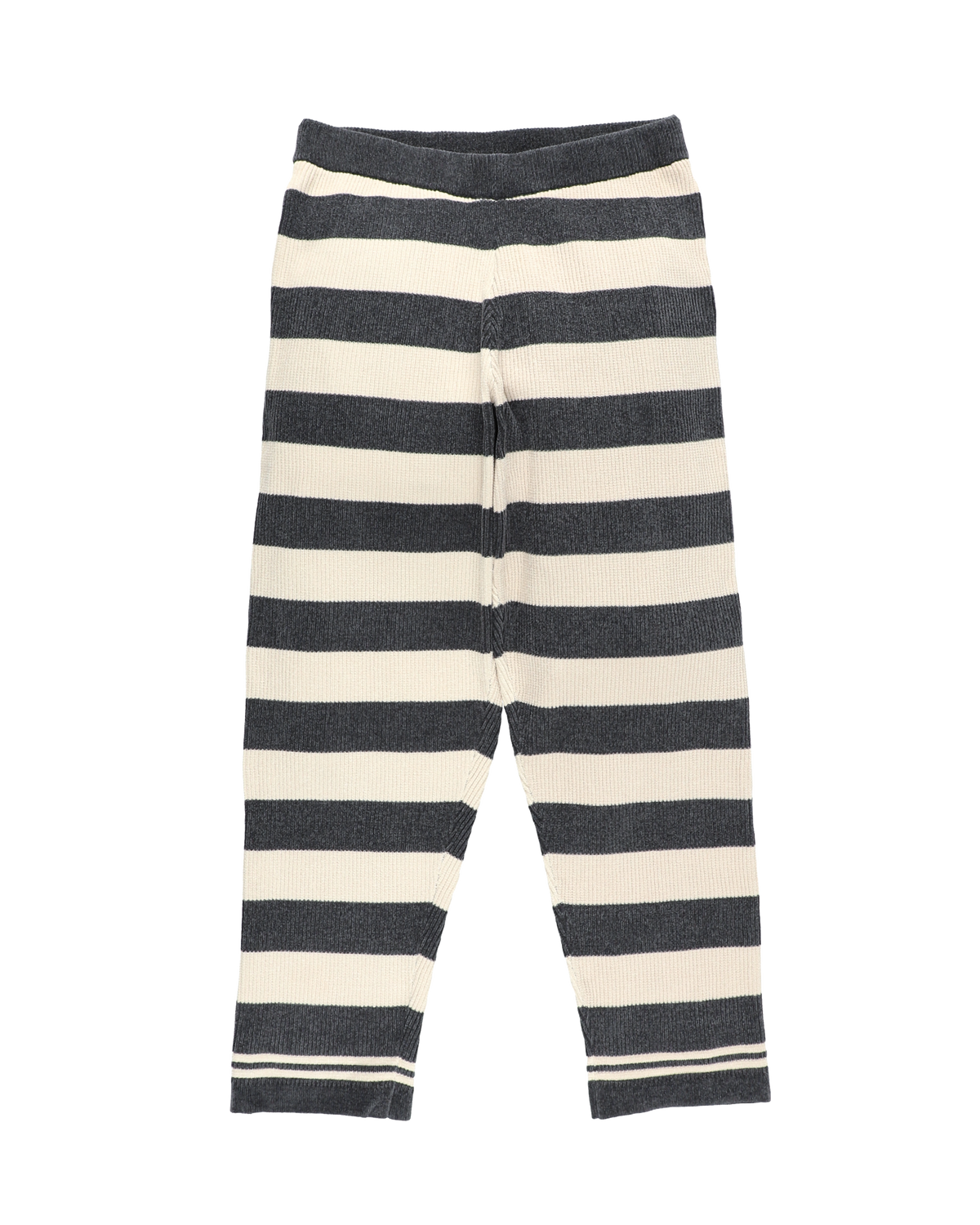 CORDY KNIT PANTS STRIPE WHITE × CHARCOAL