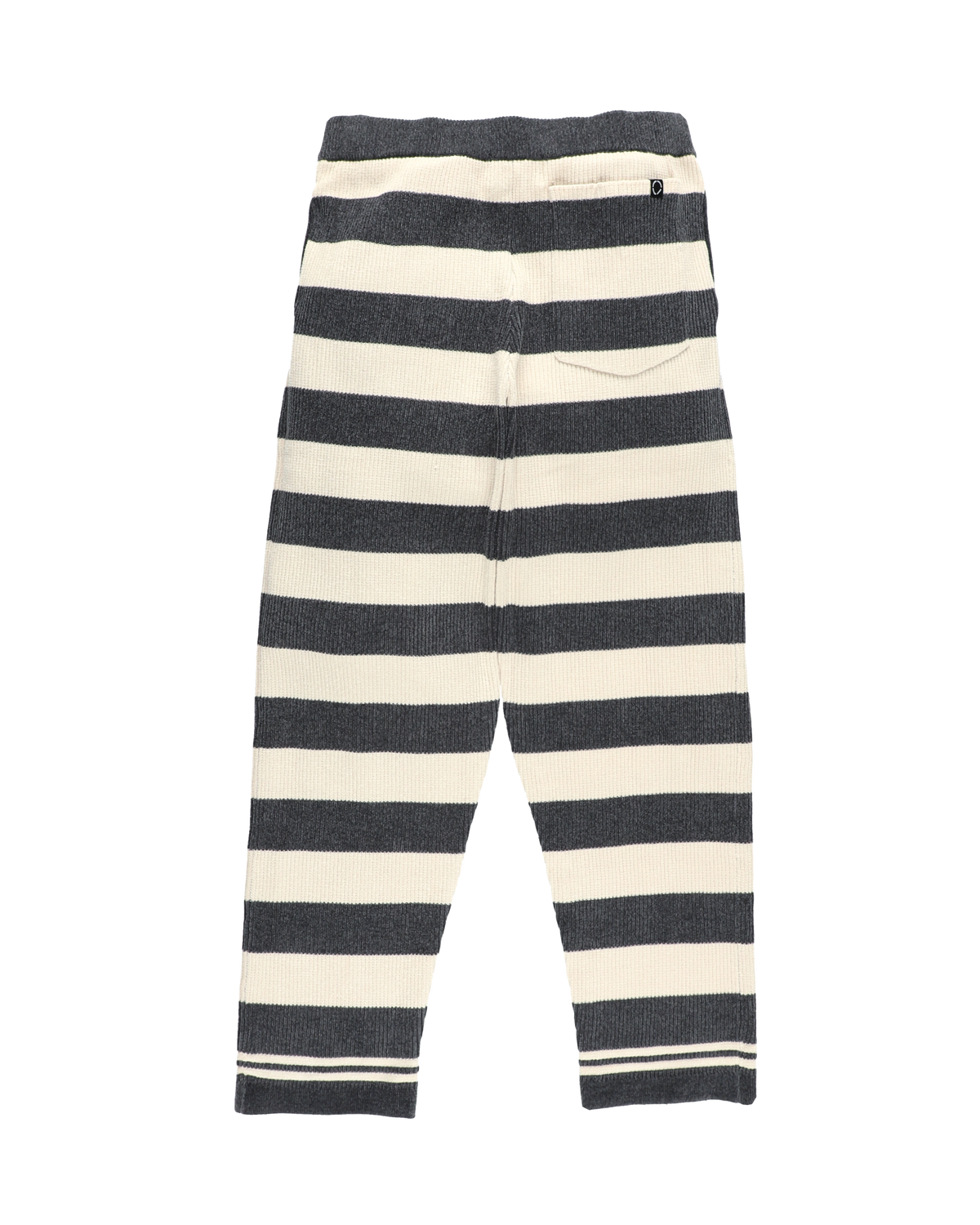 CORDY KNIT PANTS STRIPE WHITE × CHARCOAL