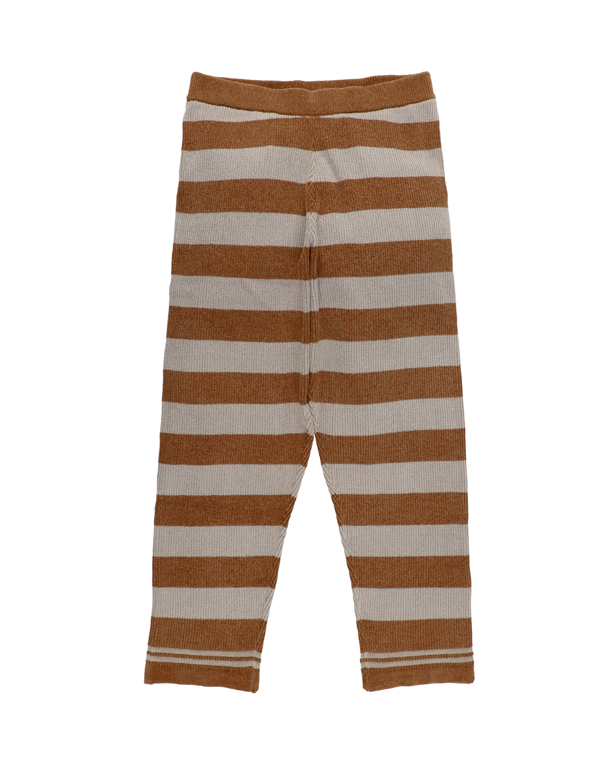 CORDY KNIT PANTS STRIPE GRAY × BROWN
