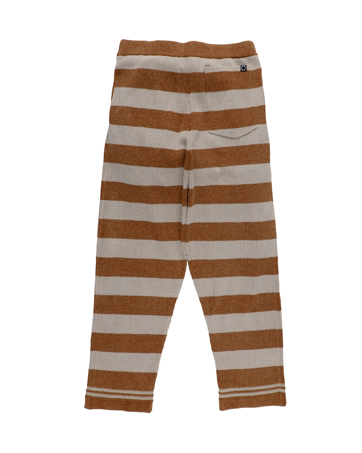 CORDY KNIT PANTS STRIPE GRAY × BROWN