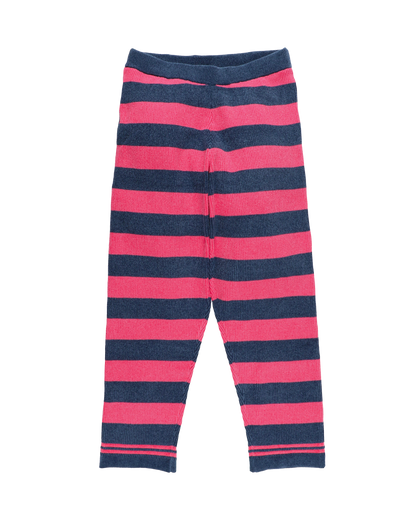 CORDY KNIT PANTS STRIPE PINK × NAVY