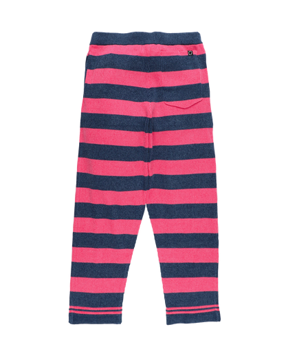 CORDY KNIT PANTS STRIPE PINK × NAVY
