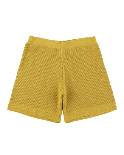 CORDY KNIT SHORTS MUSTARD