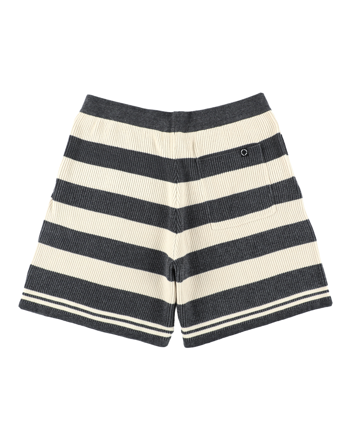 CORDY KNIT SHORTS STRIPE WHITE × CHARCOAL
