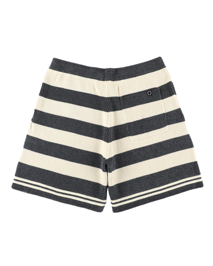 CORDY KNIT SHORTS STRIPE WHITE × CHARCOAL