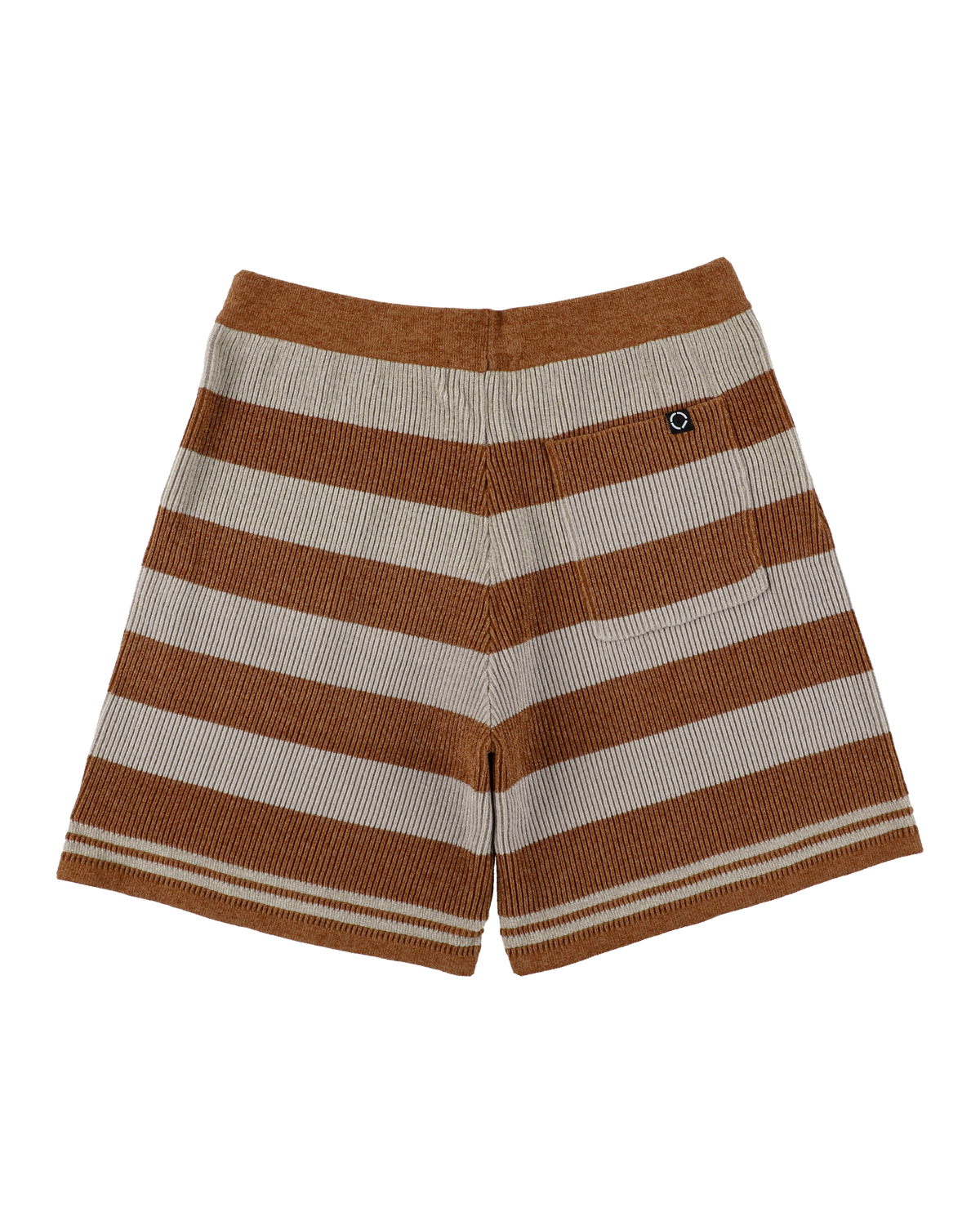 CORDY KNIT SHORTS STRIPE GRAY × BROWN