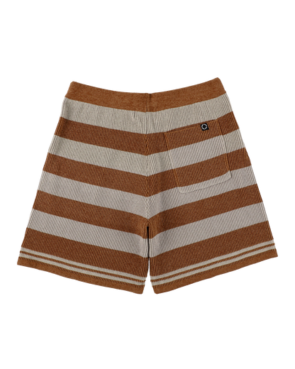CORDY KNIT SHORTS STRIPE GRAY × BROWN