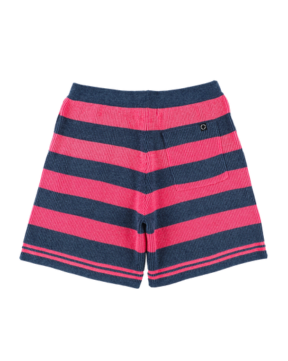 CORDY KNIT SHORTS STRIPE PINK × NAVY