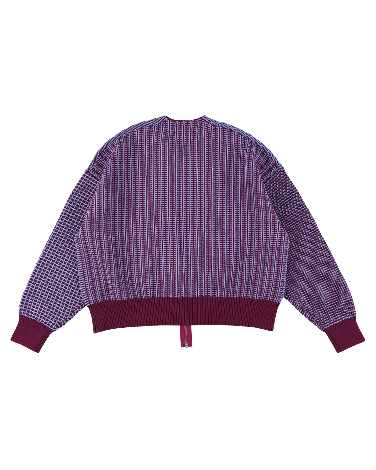 MULTI KNIT ZIP BOLERO RASPBERRY × SAX