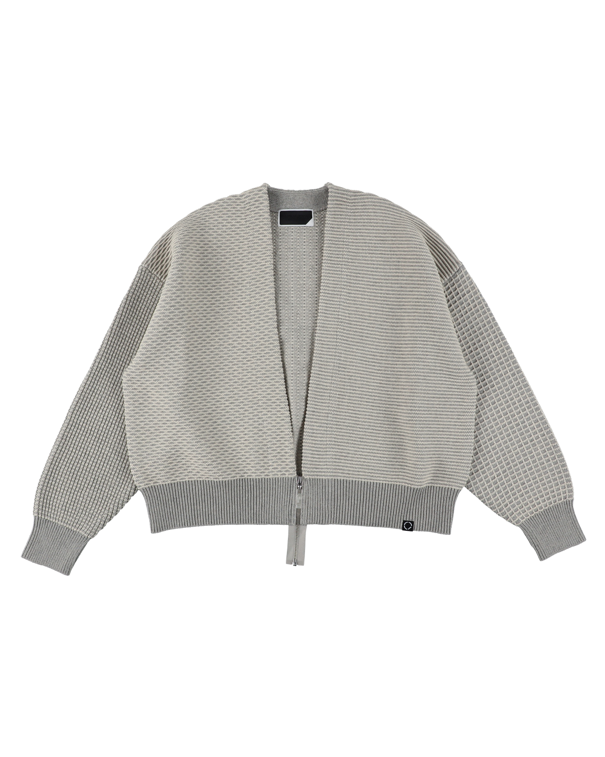 MULTI KNIT ZIP BOLERO GRAY × OATMEAL
