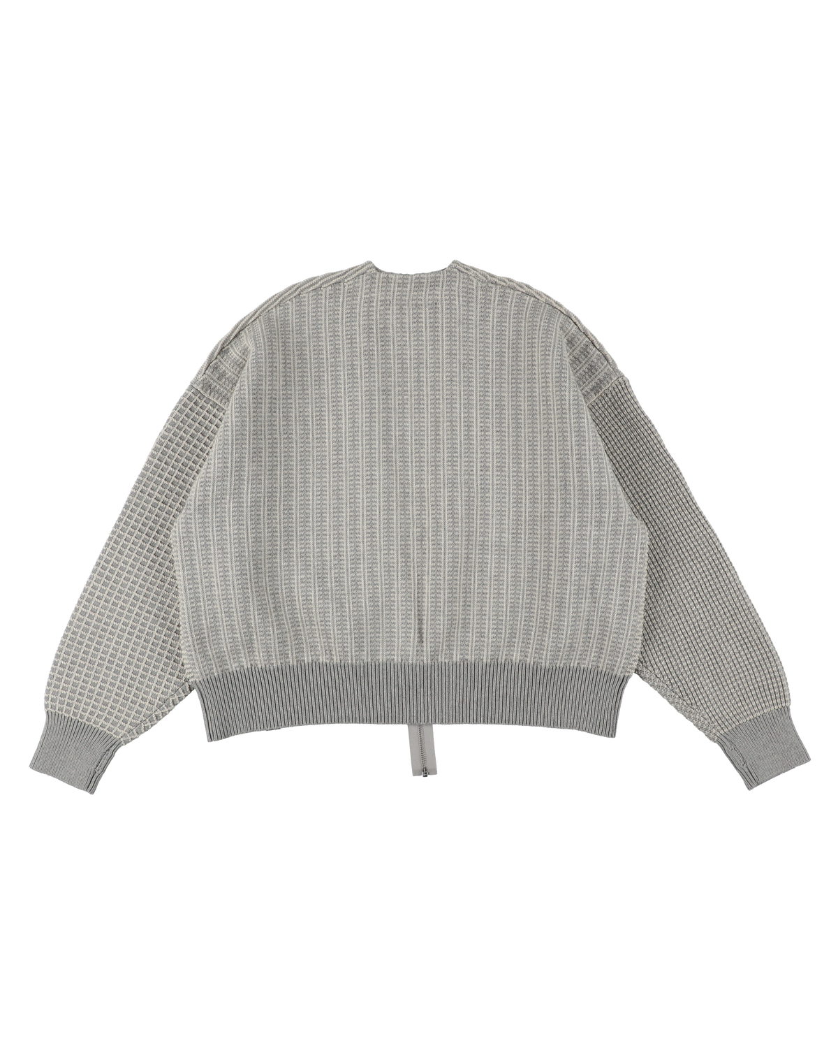 MULTI KNIT ZIP BOLERO GRAY × OATMEAL