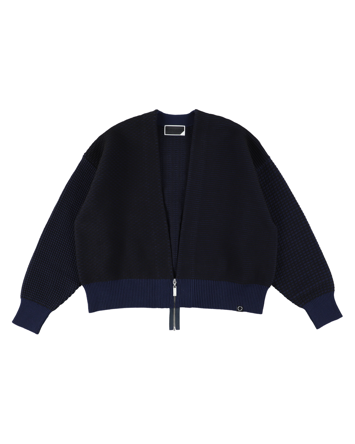 MULTI KNIT ZIP BOLERO NAVY × BLACK