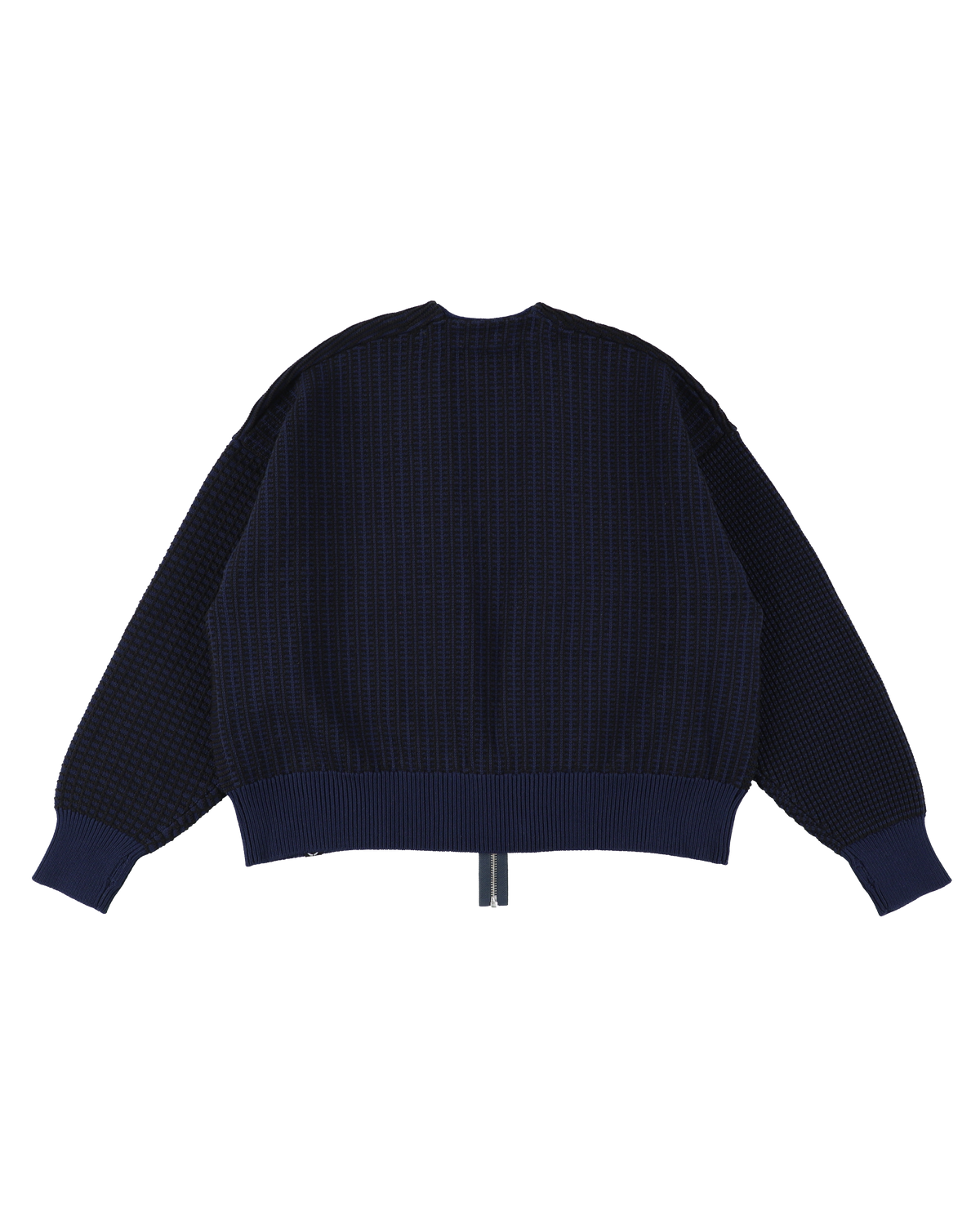 MULTI KNIT ZIP BOLERO NAVY × BLACK