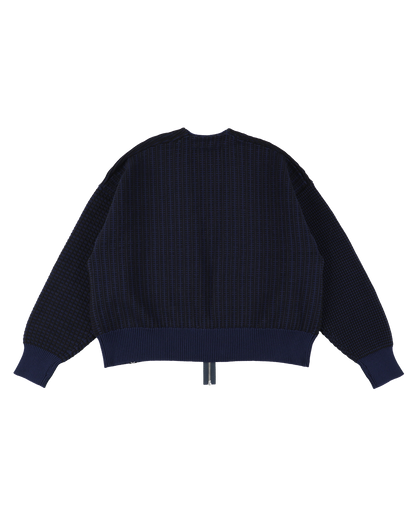 MULTI KNIT ZIP BOLERO NAVY × BLACK