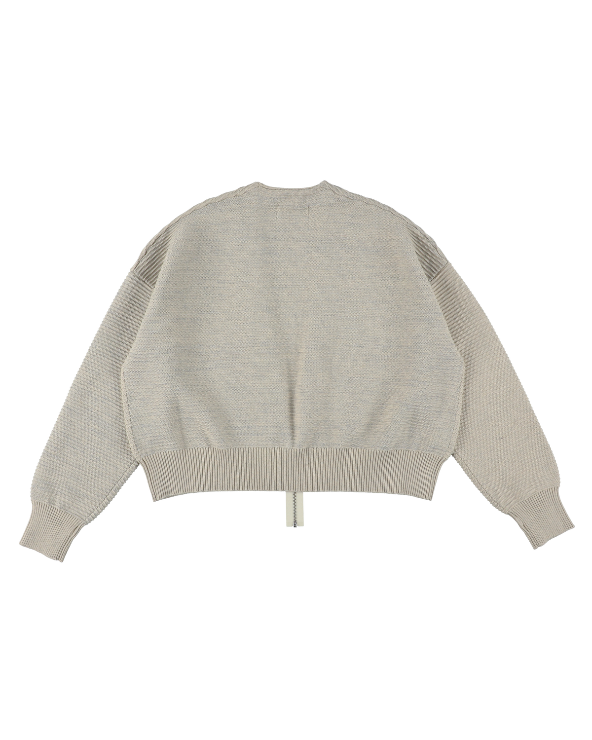REFLECTIVE KNIT ZIP BOLERO OATMEAL