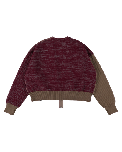 REFLECTIVE KNIT ZIP BOLERO BROWN