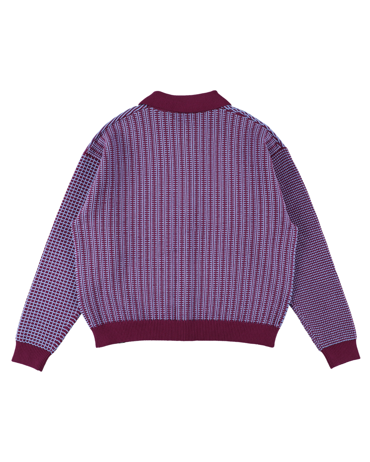 MULTI KNIT SHIRT JACKET RASPBERRY × SAX