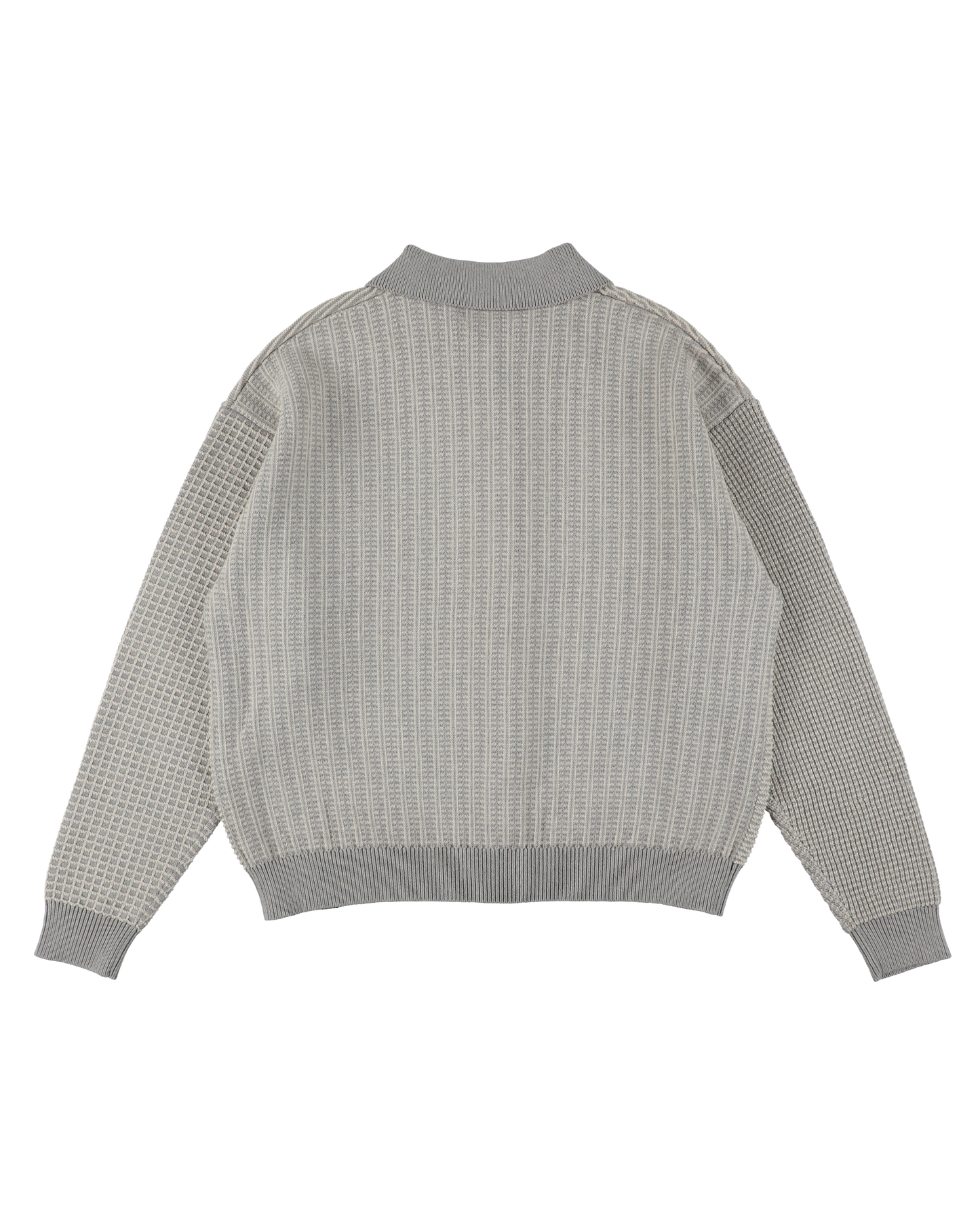 MULTI KNIT SHIRT JACKET GRAY × OATMEAL