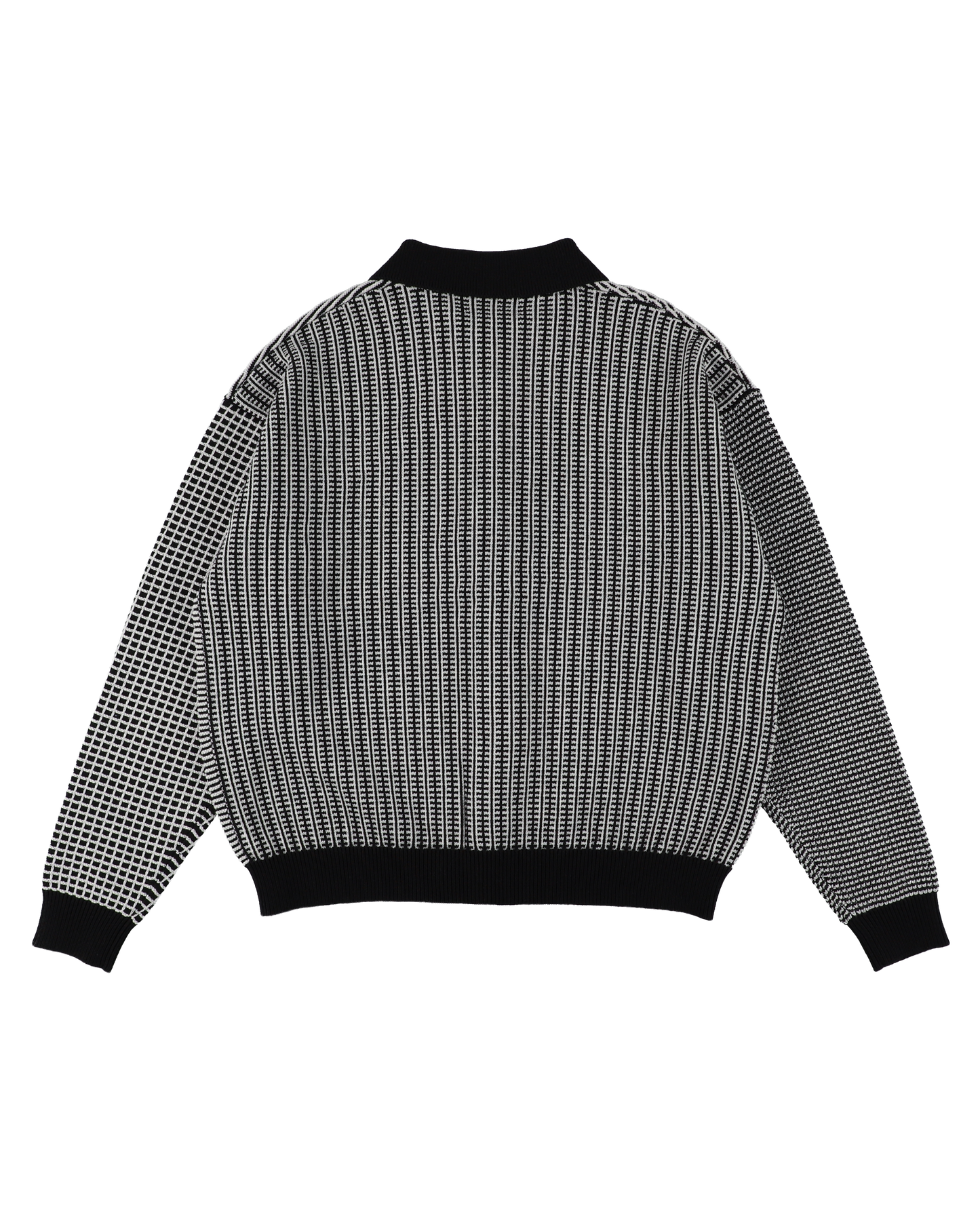 MULTI KNIT SHIRT JACKET BLACK × WHITE