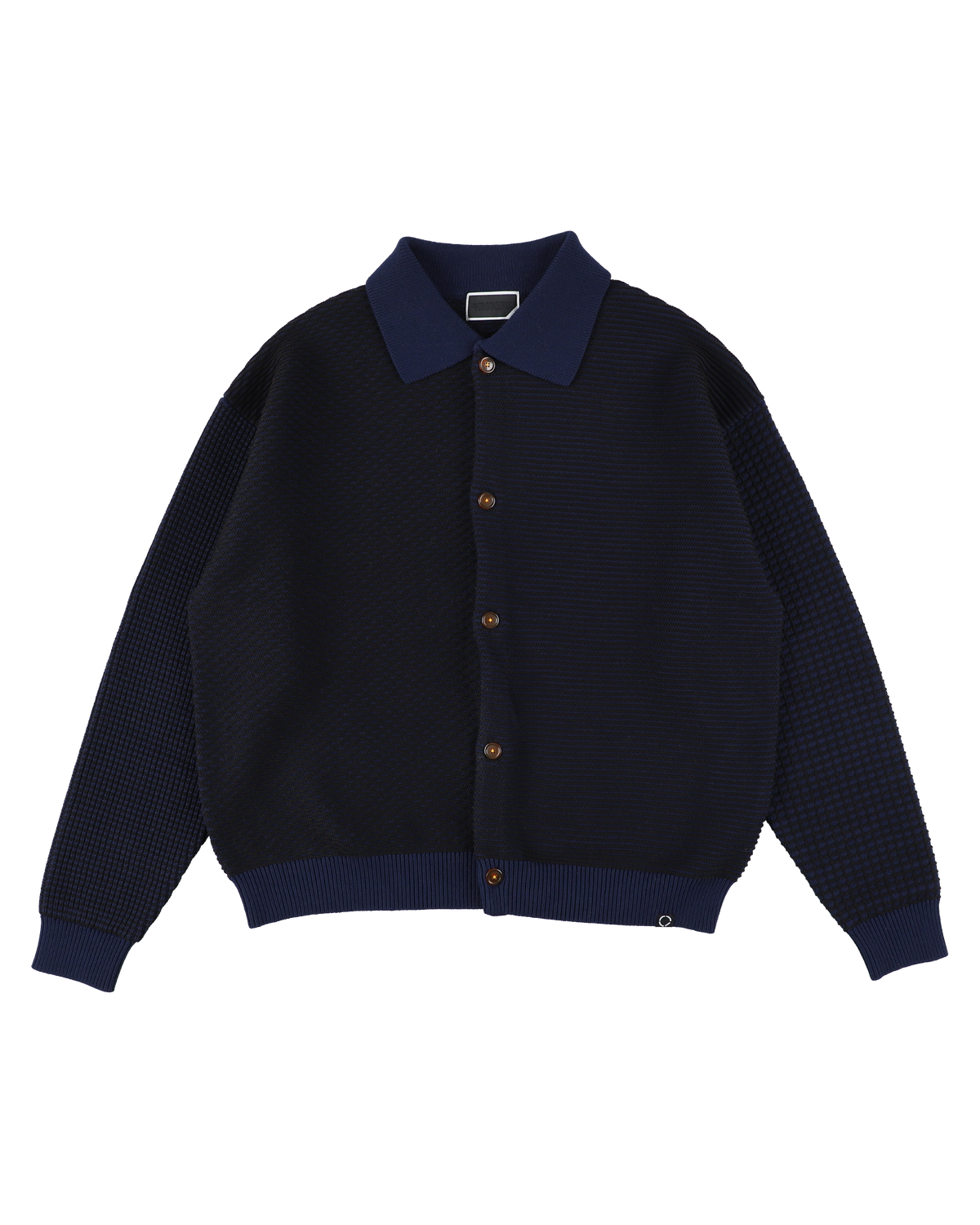 MULTI KNIT SHIRT JACKET NAVY × BLACK