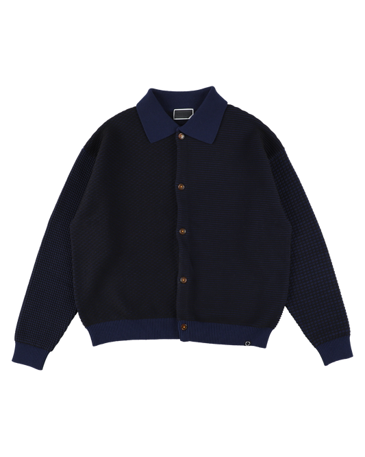 MULTI KNIT SHIRT JACKET NAVY × BLACK