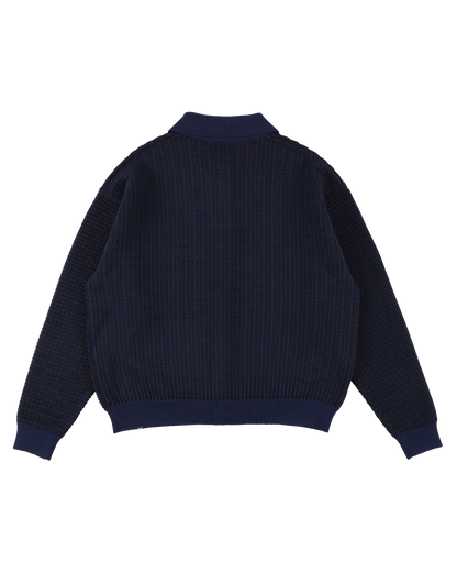 MULTI KNIT SHIRT JACKET NAVY × BLACK