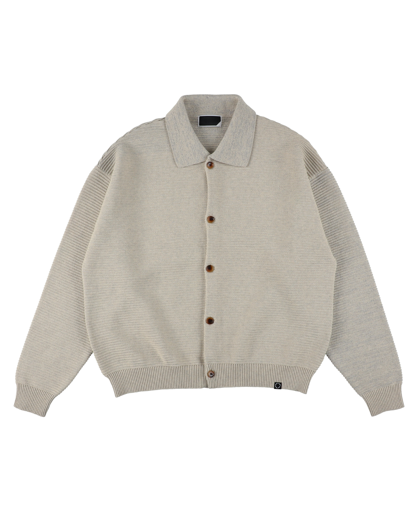 REFLECTIVE KNIT SHIRT JACKET OATMEAL