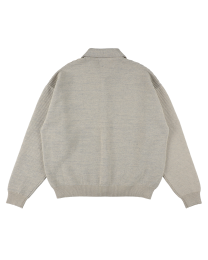 REFLECTIVE KNIT SHIRT JACKET OATMEAL