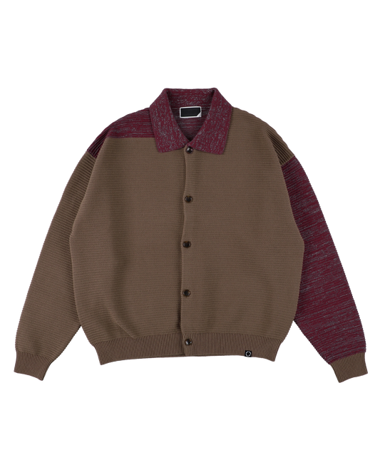 REFLECTIVE KNIT SHIRT JACKET BROWN