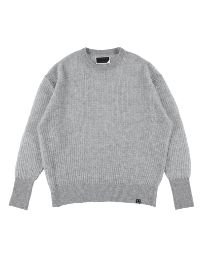 AIRY MERINO WAFFLE SWEATER GRAY