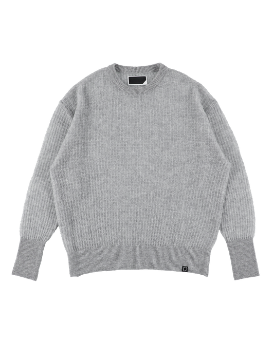AIRY MERINO WAFFLE SWEATER GRAY