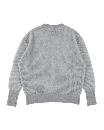 AIRY MERINO WAFFLE SWEATER GRAY