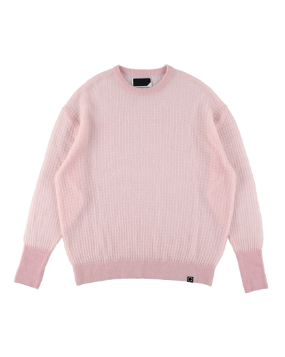 AIRY MERINO WAFFLE SWEATER PINK