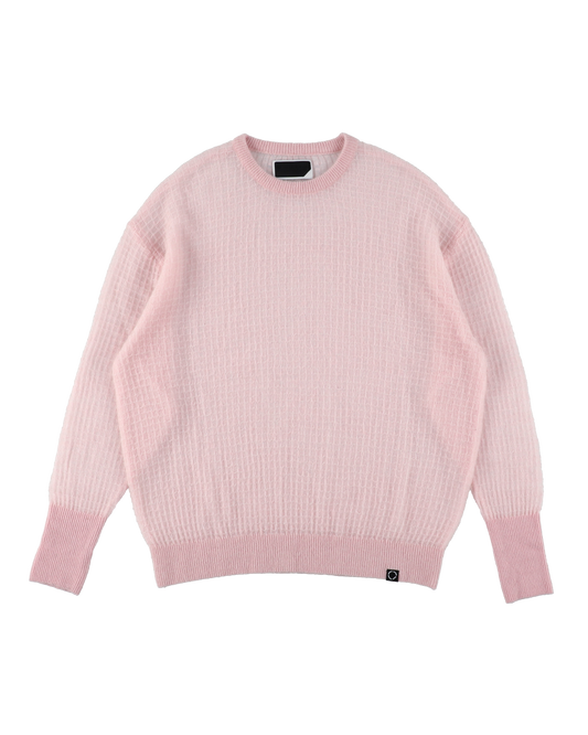 AIRY MERINO WAFFLE SWEATER PINK