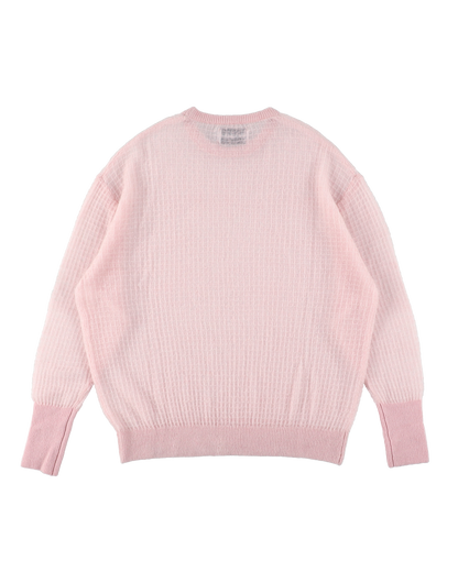 AIRY MERINO WAFFLE SWEATER PINK