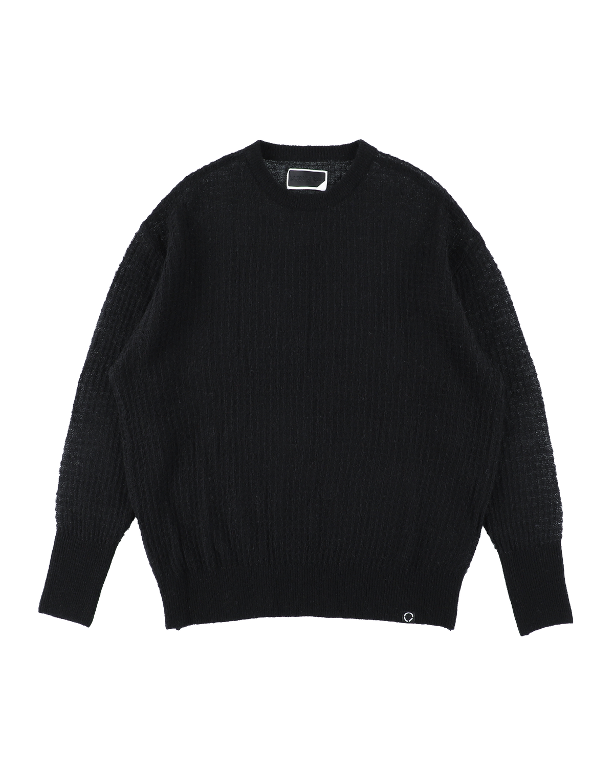 AIRY MERINO WAFFLE SWEATER BLACK