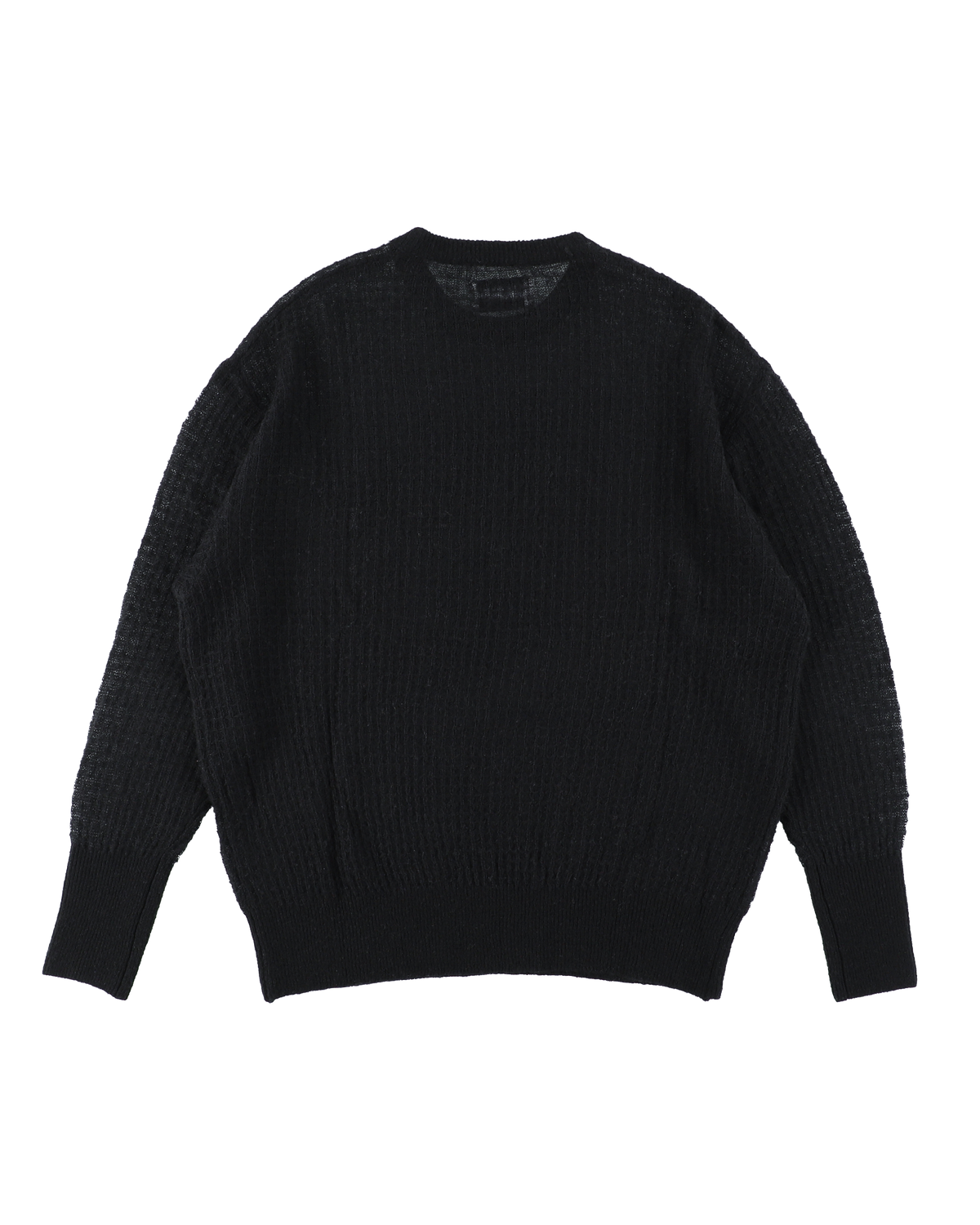 AIRY MERINO WAFFLE SWEATER BLACK