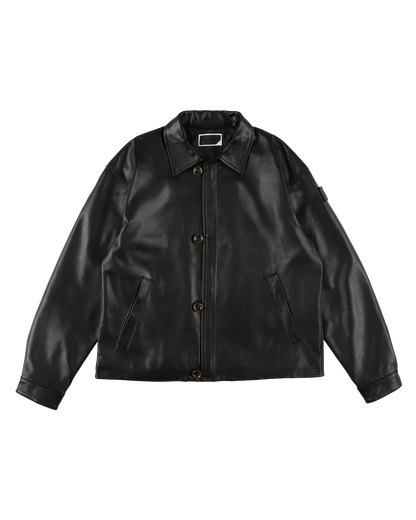 LOOP FRONT LEATHER JACKET