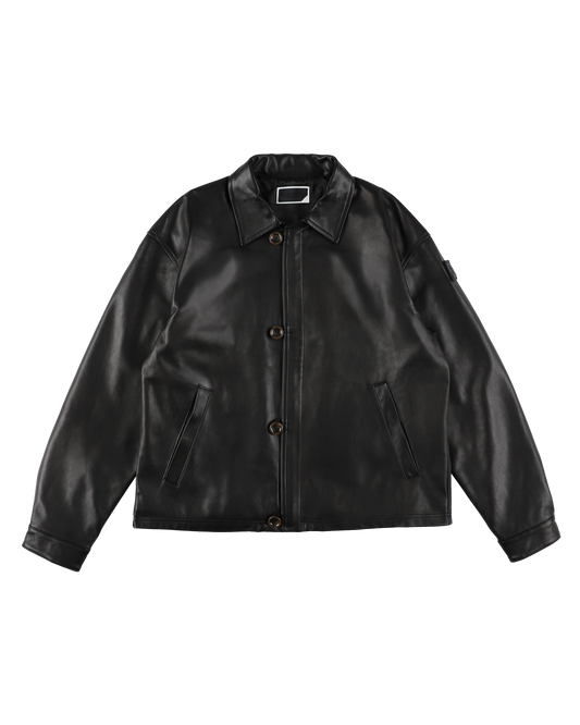 LOOP FRONT LEATHER JACKET